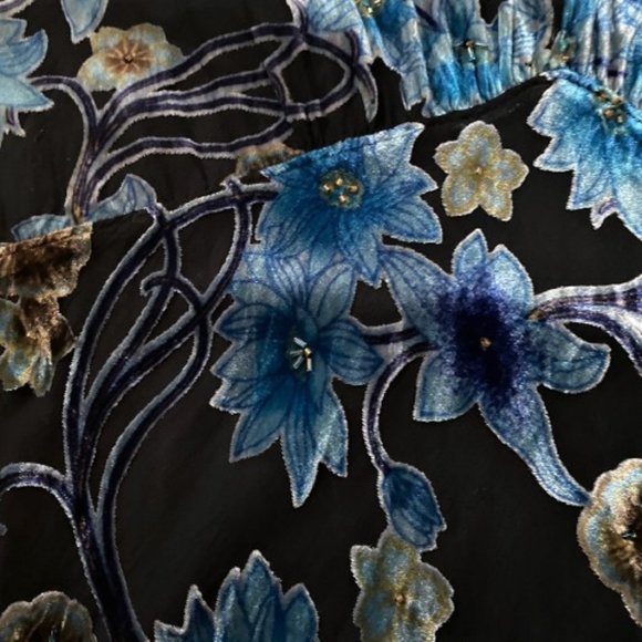 Telluride Clothing Co. Burnt velvet jewel coloured silk blend tank tunic top - Picture 10 of 16